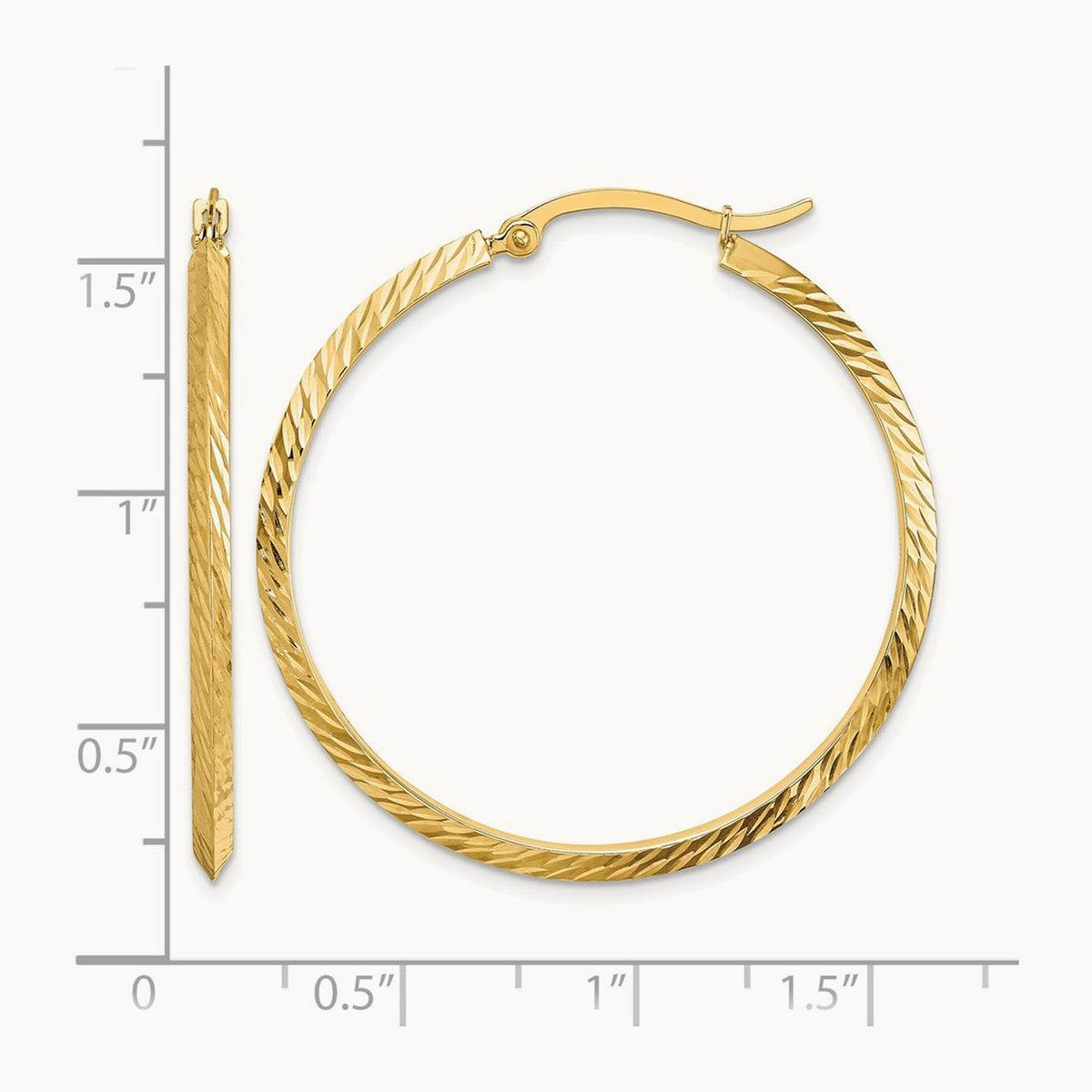 Polished Diamond-Cut Hoop Earrings — 39.25mm