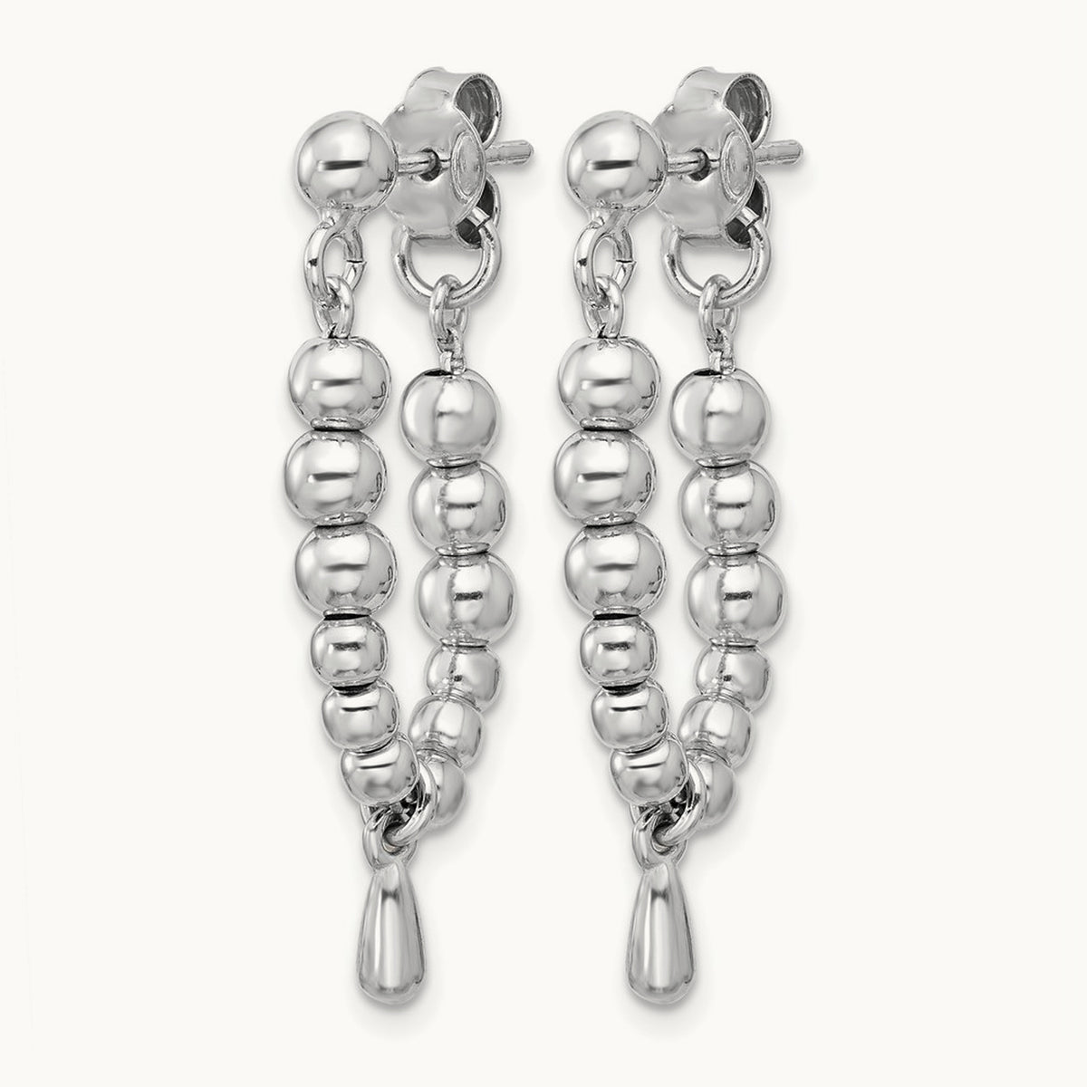 RH-plated Ball Dangle Post Earrings, Sterling Silver — Leslie's