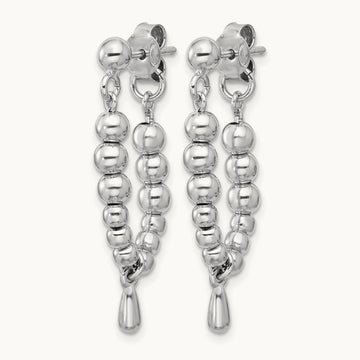RH-plated Ball Dangle Post Earrings, Sterling Silver — Leslie's