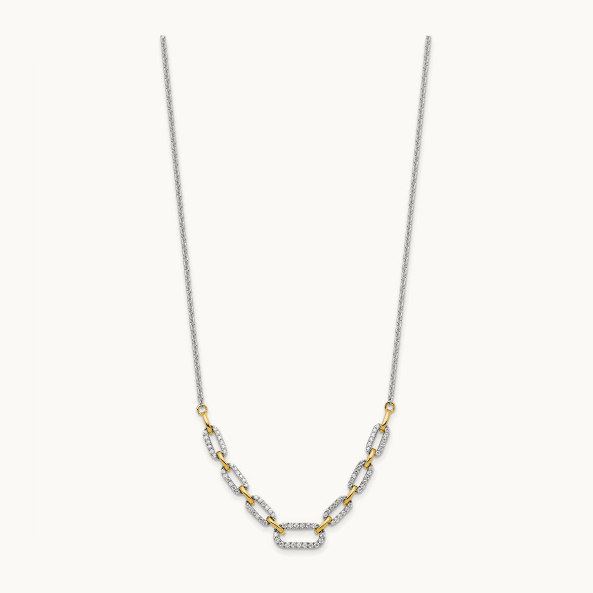 Fashion Link Necklace, 0.50 ct tw Lab-Grown Diamond — 14K Two-Tone