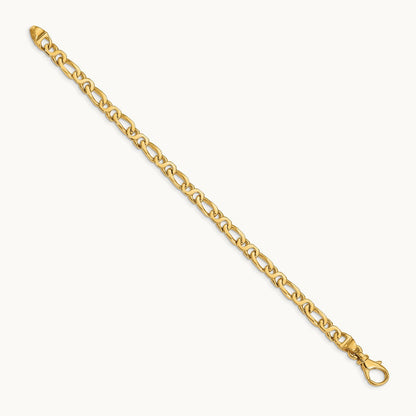 Hand Polished Fancy Link Bracelet, 4.8mm, 14K