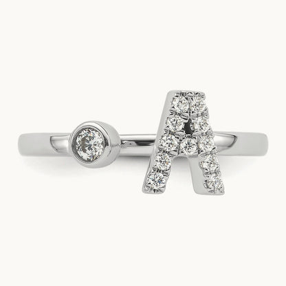 Initial A Adjustable Ring, 0.15 ct tw Lab-Grown Diamond