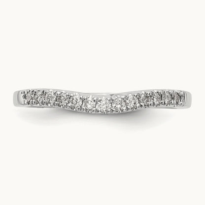 Set of Two White Gold Diamond Bands, 14K