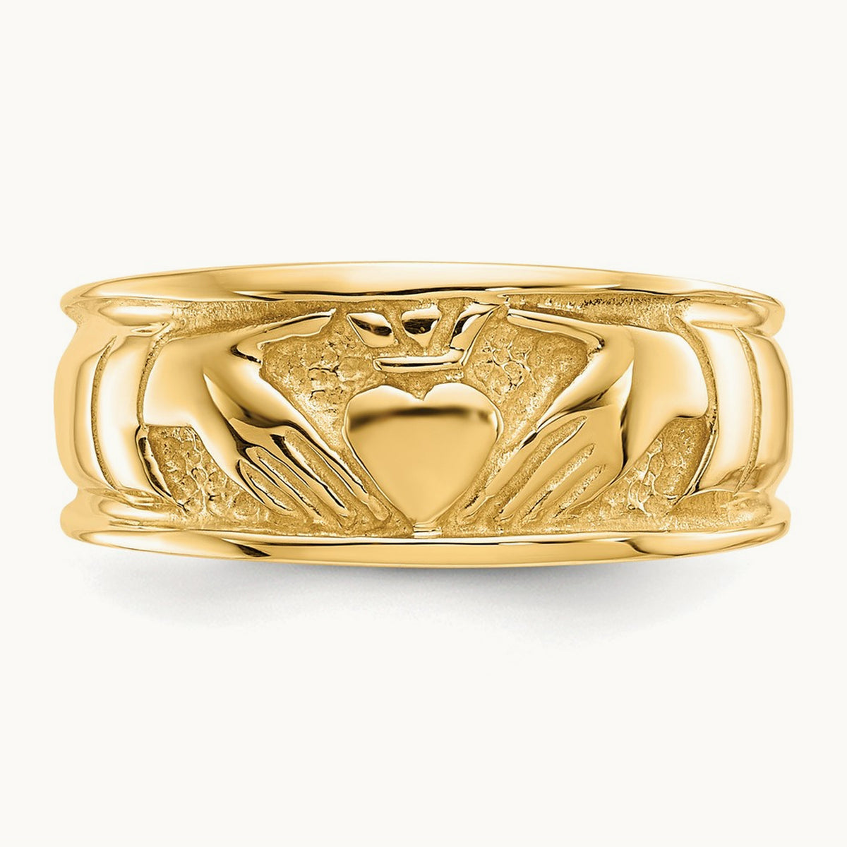 Polished Claddagh Band, 14K