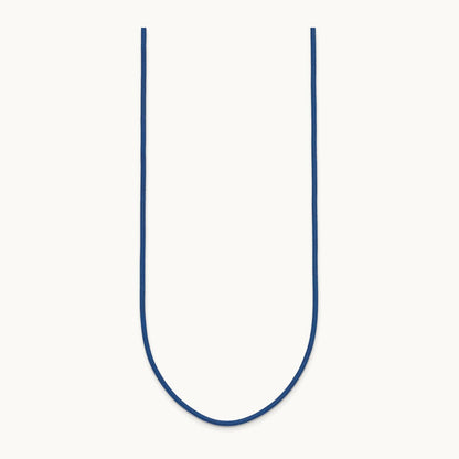 18in Royal Blue Leather Cord Necklace, 1.5mm, 14K
