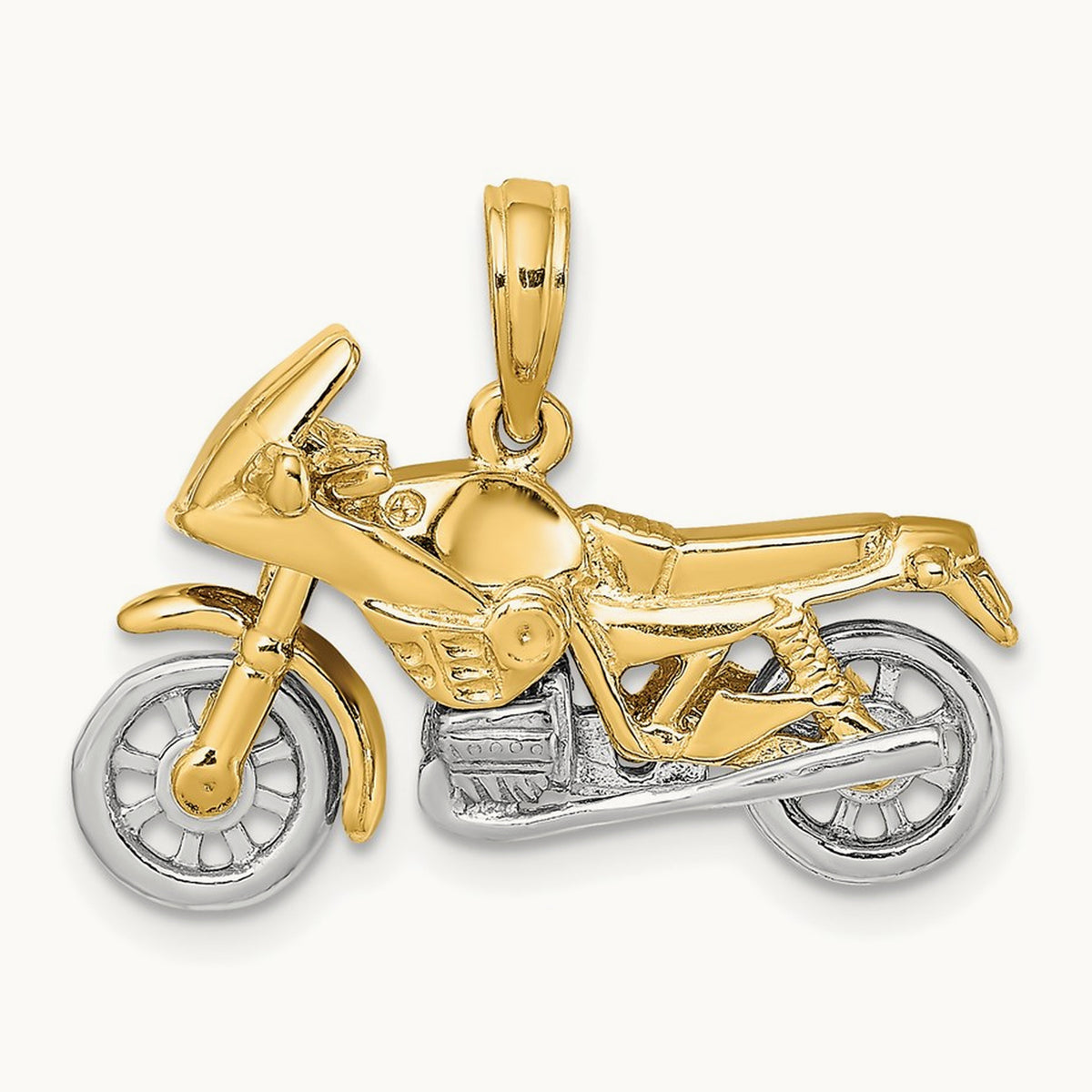3-D Moveable Motorcycle Charm — 15.5mm