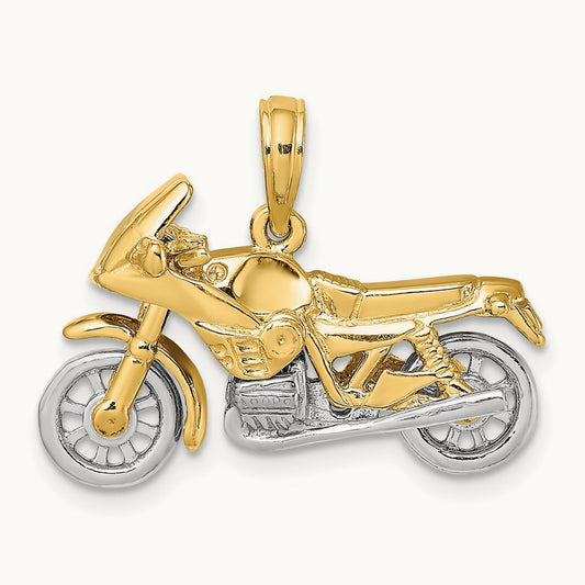 3-D Moveable Motorcycle Charm — 15.5mm