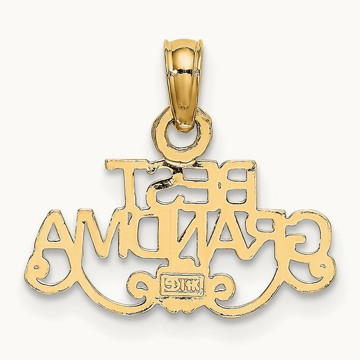BEST GRANDMA with Flower Charm, 14K