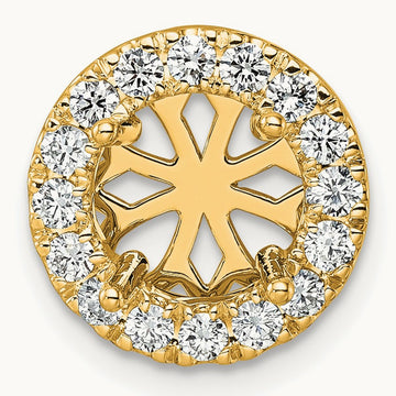 Semi-Mount Round Halo Chain Slide, Lab-Grown Diamond — 1/2 ct, 14K Yellow Gold