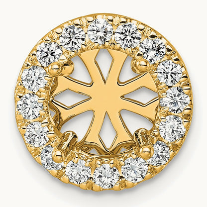 Semi-Mount Round Halo Chain Slide, Lab-Grown Diamond — 1/2 ct, 14K Yellow Gold