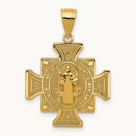 San Benito 2-Sided Cross Pendant, 14K