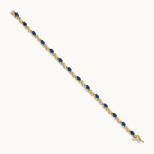 Diamond and Sapphire Bracelet, 14K