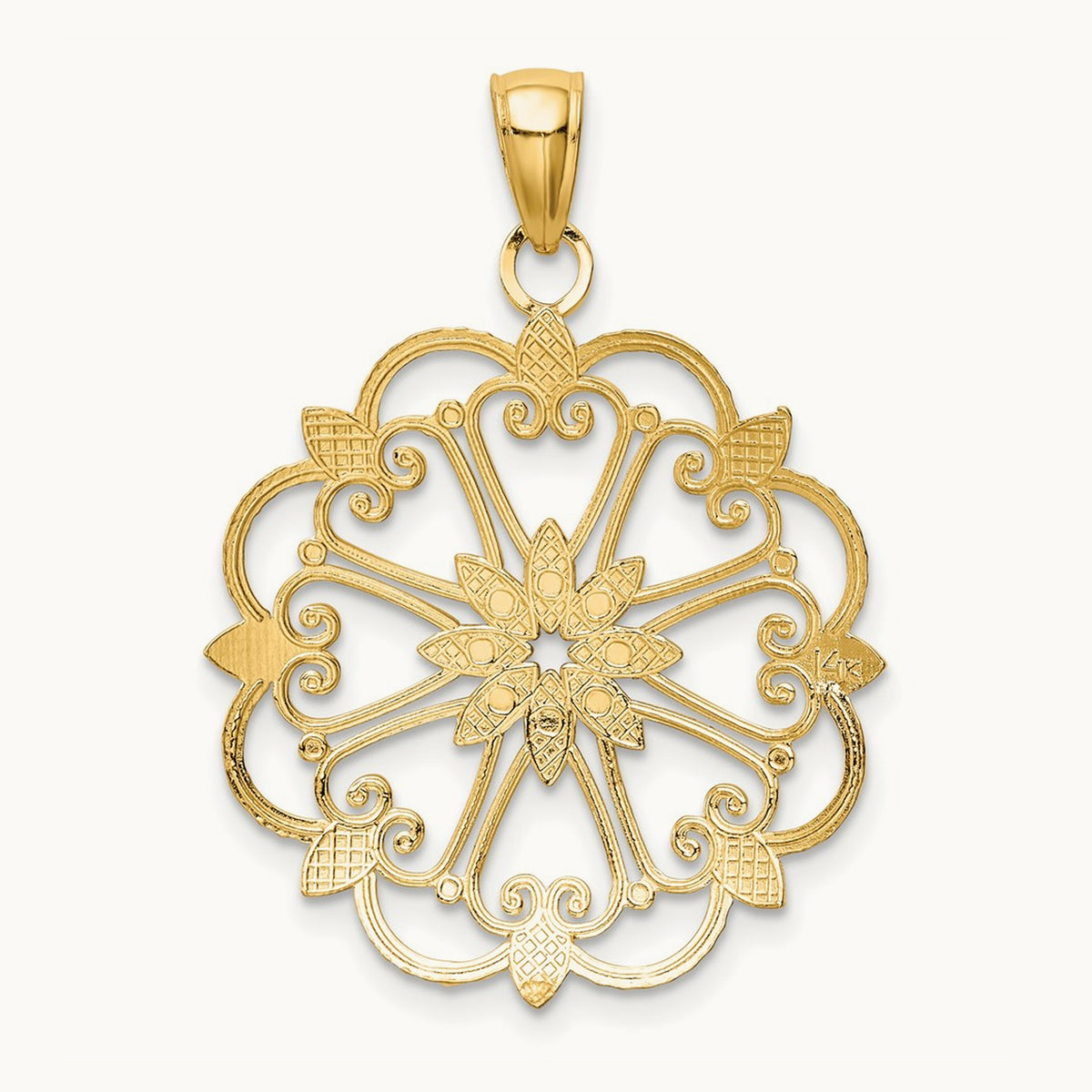 Starburst Pendant, 14K with Rhodium