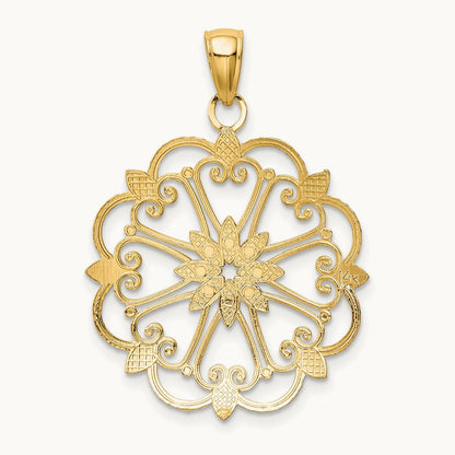 Starburst Pendant, 14K with Rhodium