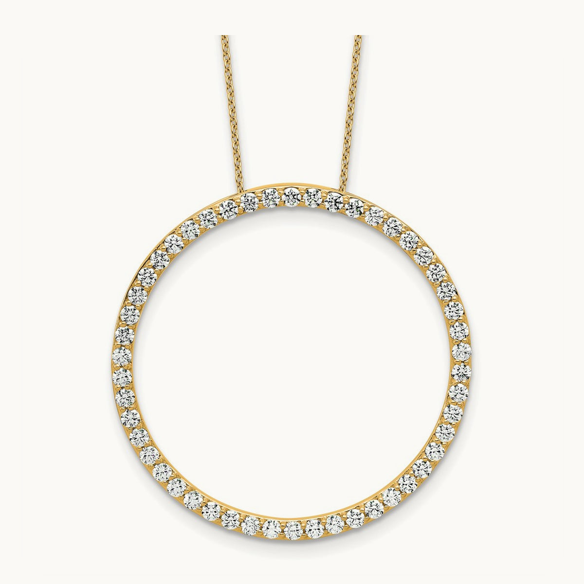 Circle Slide Necklace, 1-3 ct Lab-Grown Diamond — 14K Yellow Gold