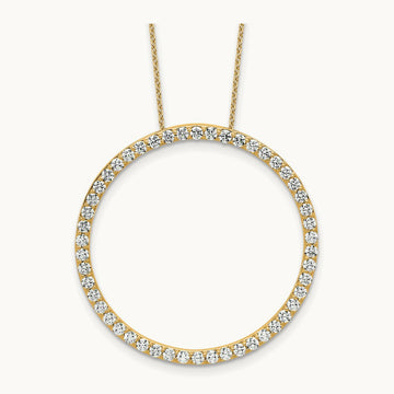 Circle Slide Necklace, 1-3 ct Lab-Grown Diamond — 14K Yellow Gold