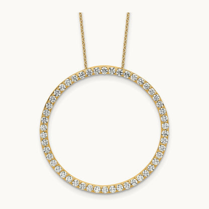 Circle Slide Necklace, 1-3 ct Lab-Grown Diamond — 14K Yellow Gold