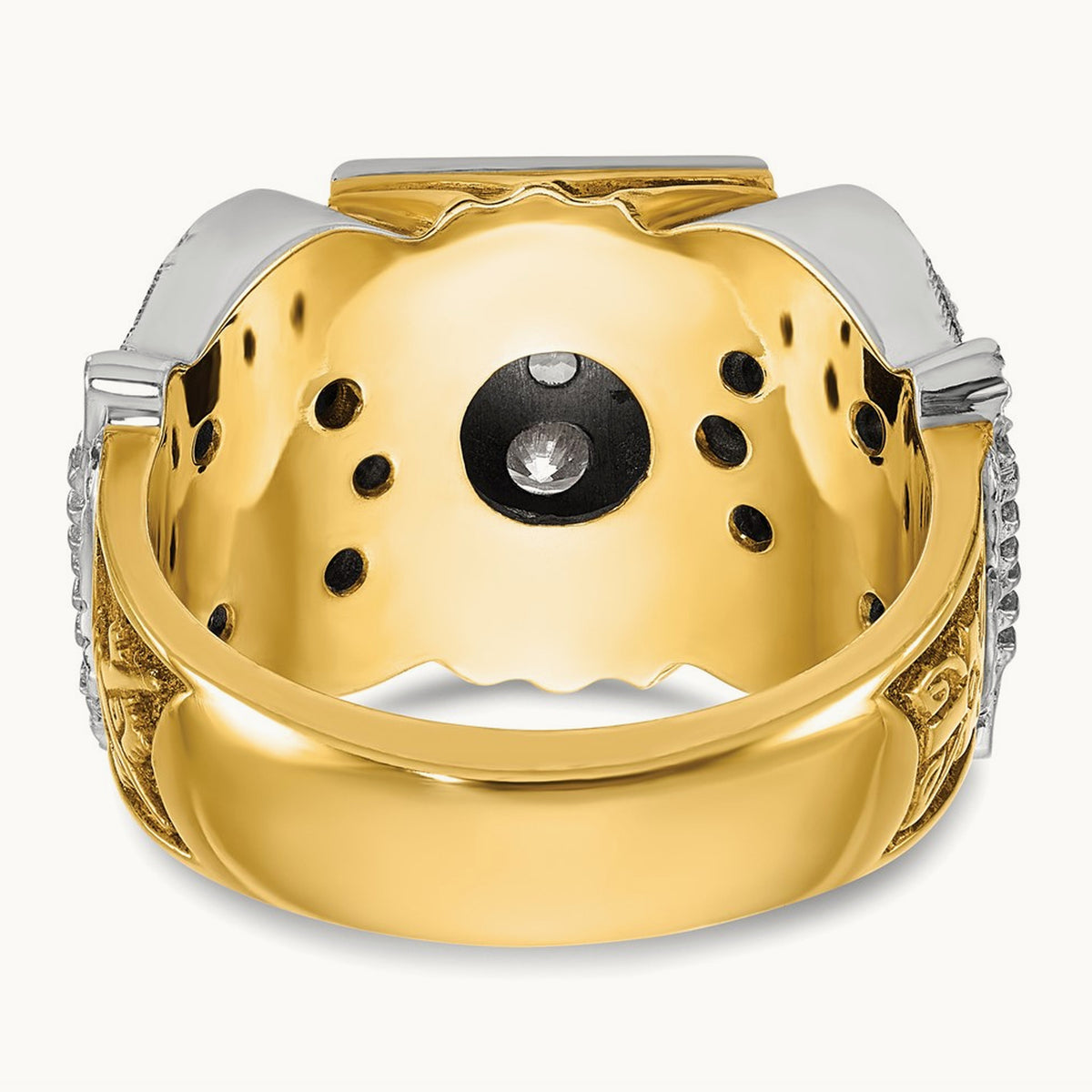 14ktt IBGoodman Men's Enamel & Dia 32nd Scottish Rite Masonic Ring
