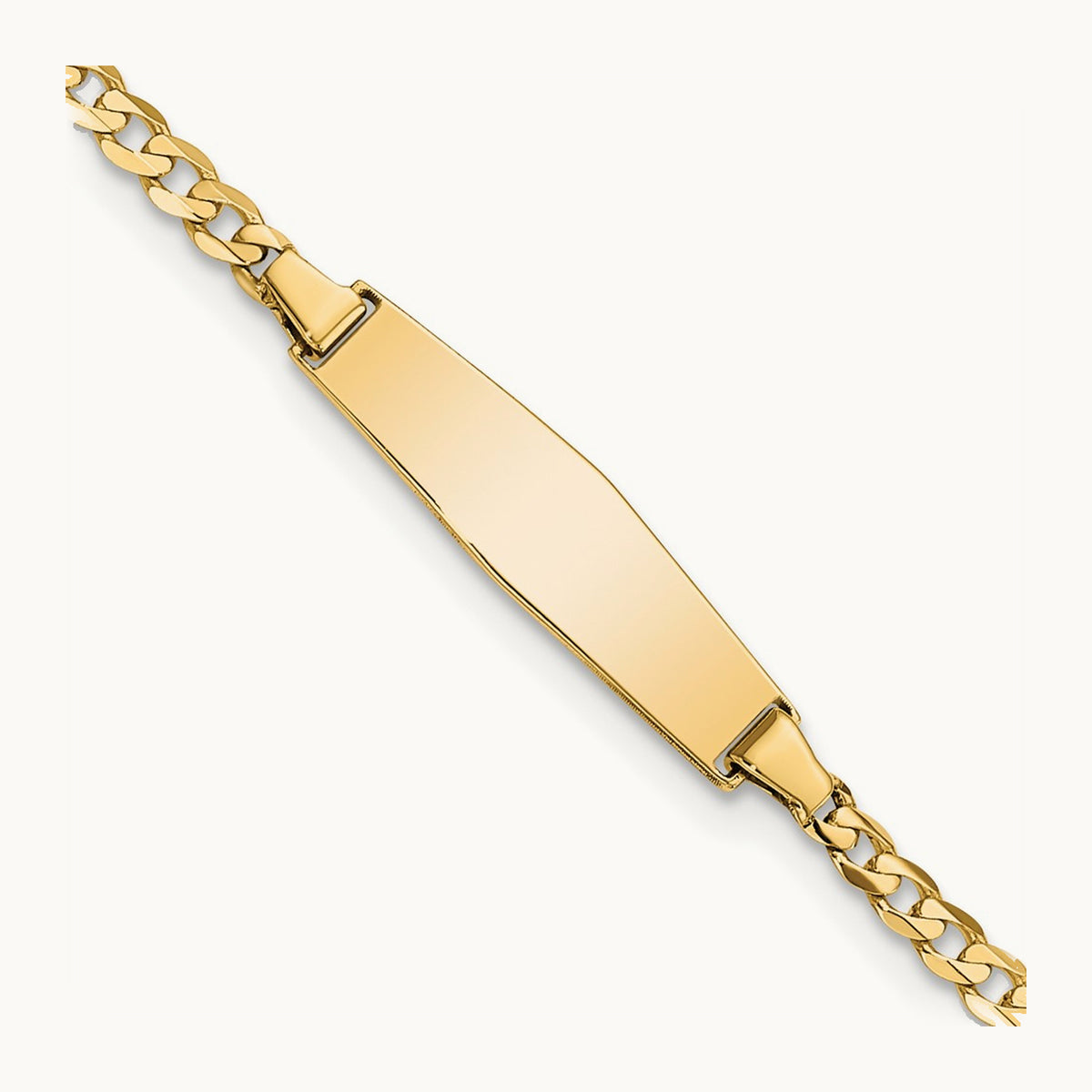Soft Diamond Shape Curb Link ID Bracelet — 7mm