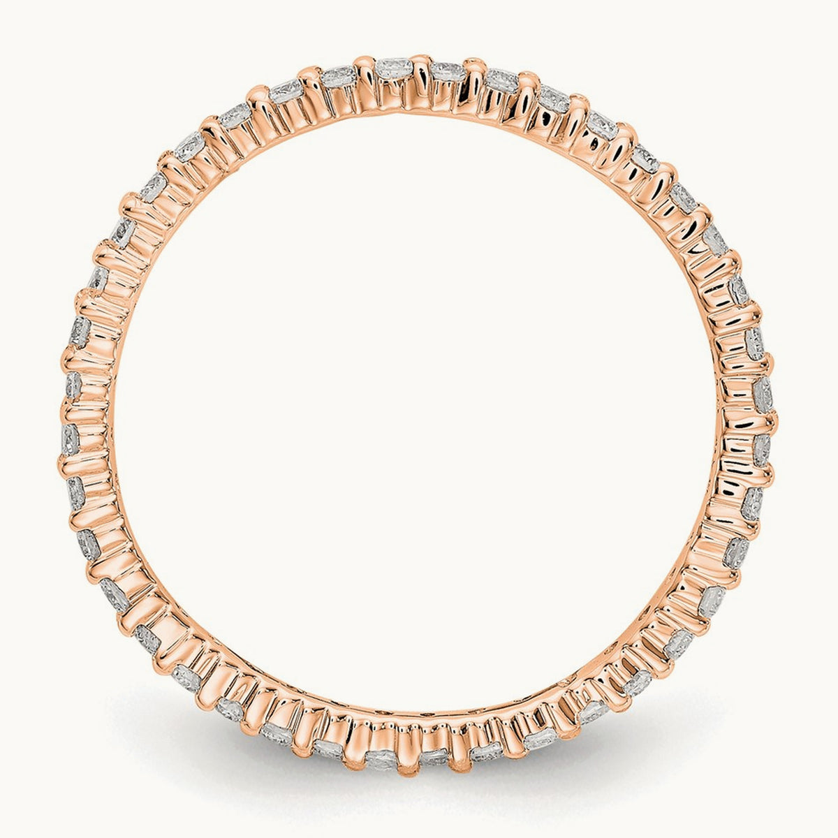 Polished Shared Prong Diamond Eternity Band — 14K Rose Gold, 0.5 ct (4)