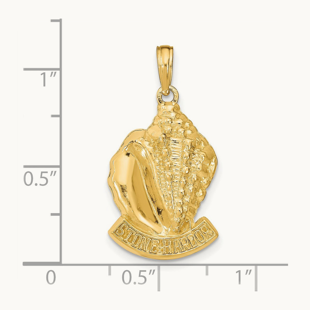 STONE HARBOR, NJ Conch Shell Pendant, 14K
