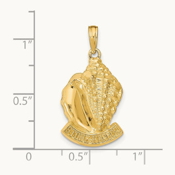 STONE HARBOR, NJ Conch Shell Pendant, 14K