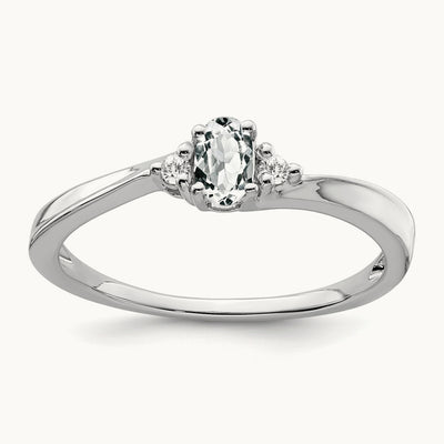 Topaz and Diamond Ring — 14K White Gold