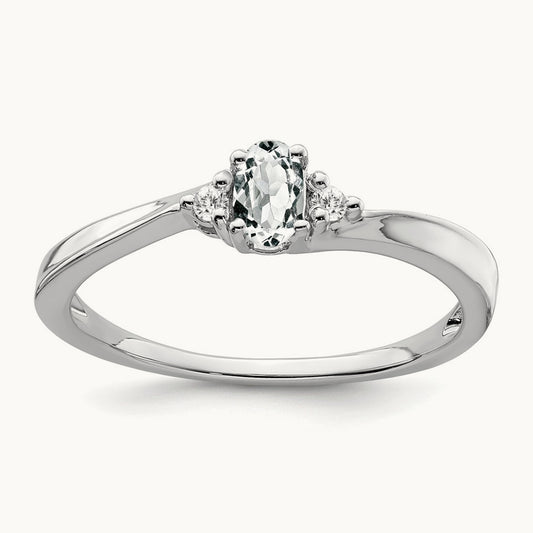 Topaz and Diamond Ring — 14K White Gold