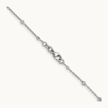 Platinum Polished Bezel Set Station Necklace, 0.25 ct tw Lab-Grown Diamond