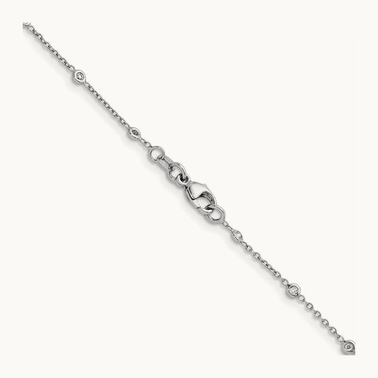 Platinum Polished Bezel Set Station Necklace, 0.25 ct tw Lab-Grown Diamond