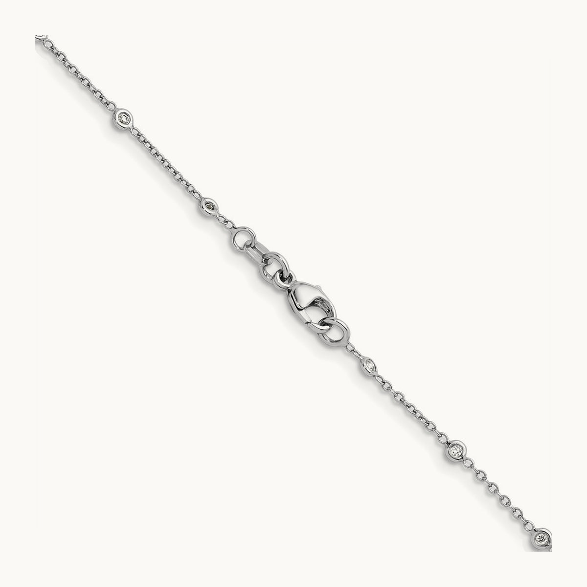Platinum Polished Bezel Set Station Necklace, 0.50 ct tw Lab-Grown Diamond