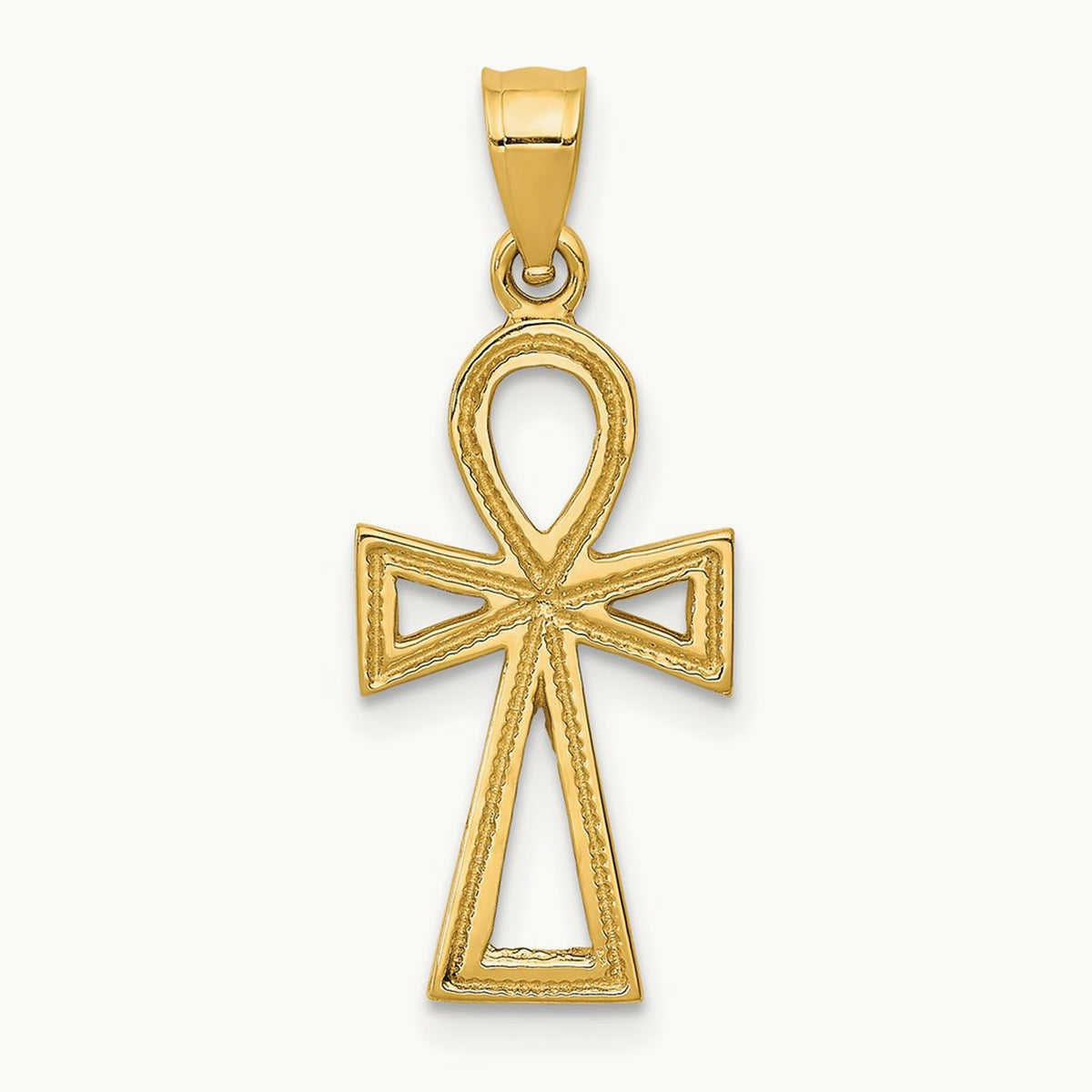 Ankh Cross Charm — 14K Yellow Gold, 27mm