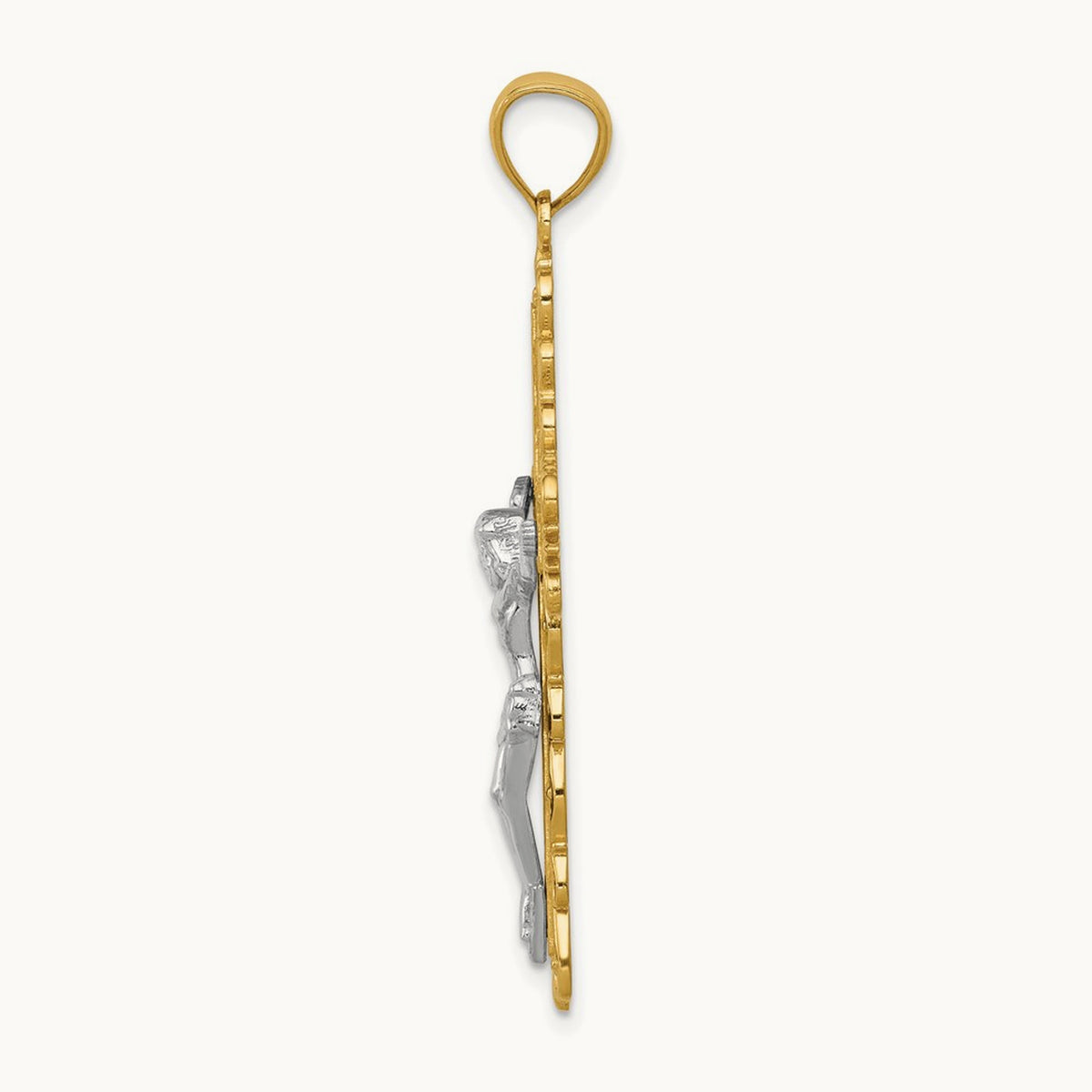 Crucifix Pendant, 14K Two-tone