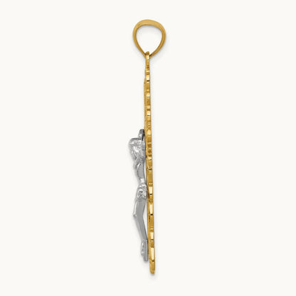 Crucifix Pendant, 14K Two-tone
