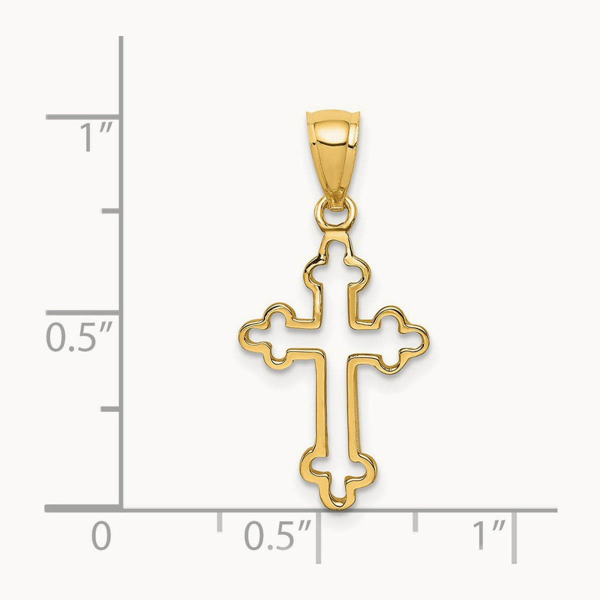 Polished Cross Pendant, 14K
