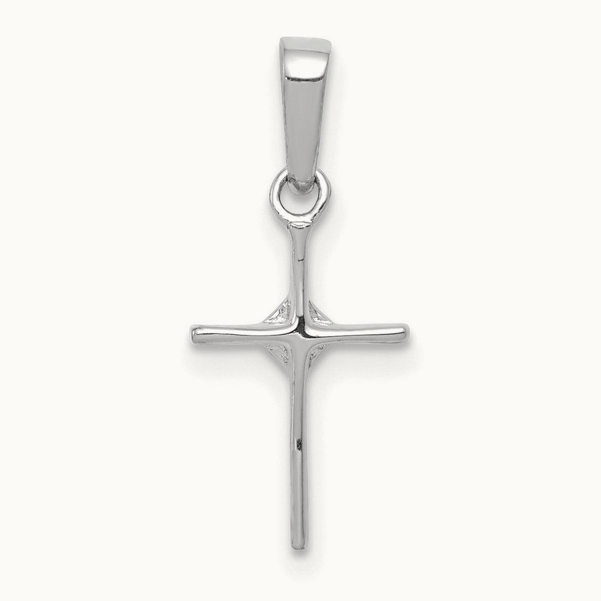 Small Diamond Cross Pendant — 14K White Gold