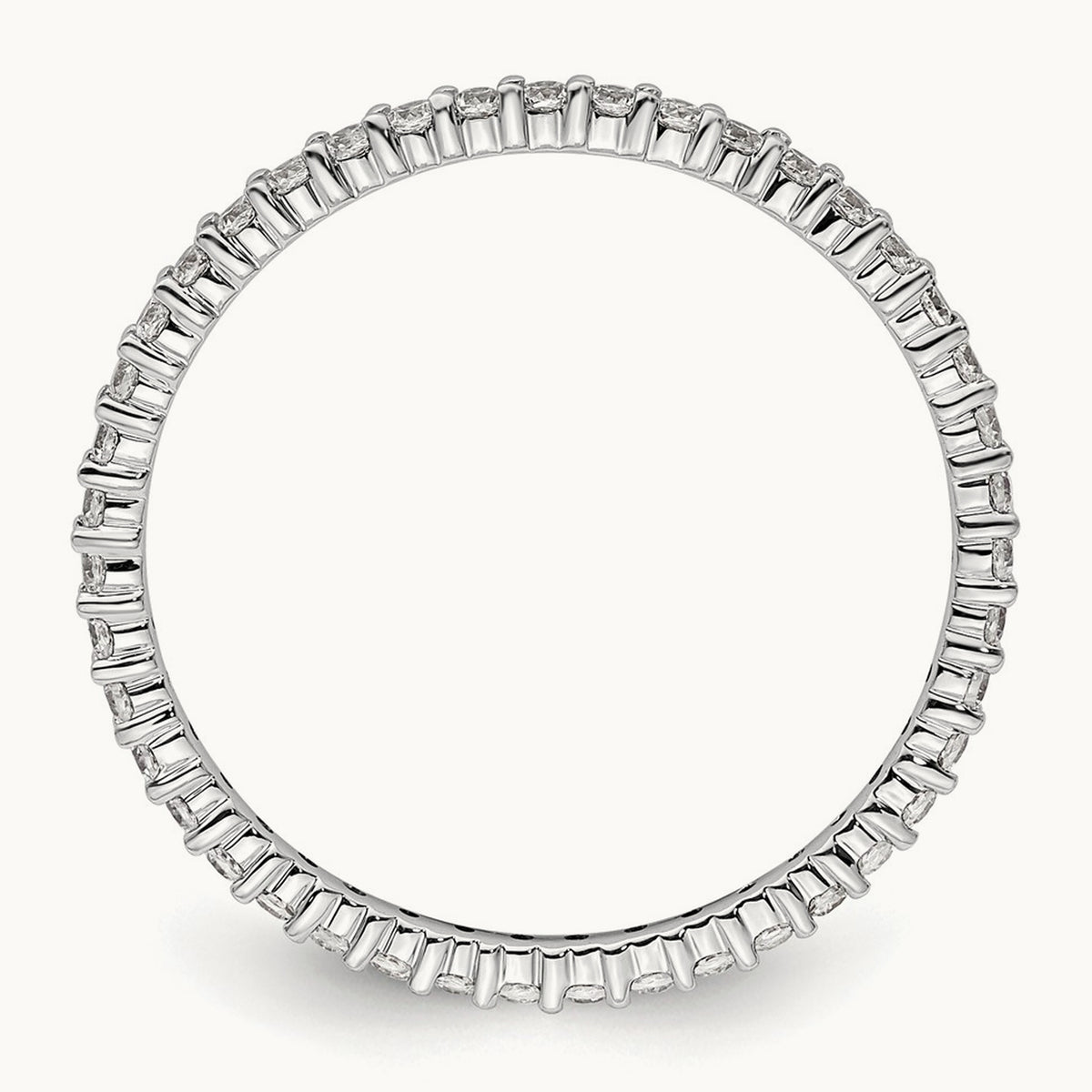 Polished Shared Prong Diamond Eternity Band — 14K White Gold, 0.5 ct, 9