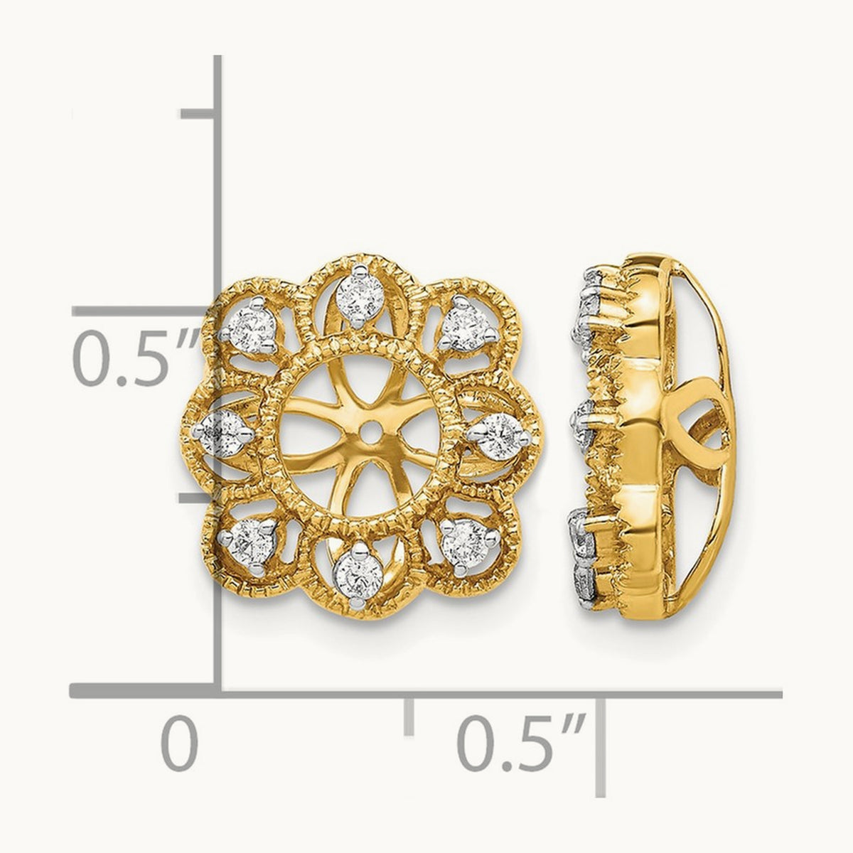 Fancy Diamond Earring Jackets — 14K Yellow Gold, 0.24 ct