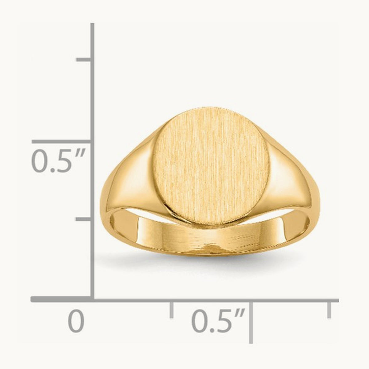 9.5x10. Closed Back Signet Ring, 0mm, 14K