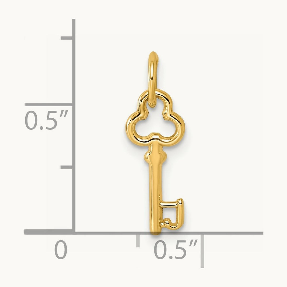 Key Initial Charm — 14K Yellow Gold, J