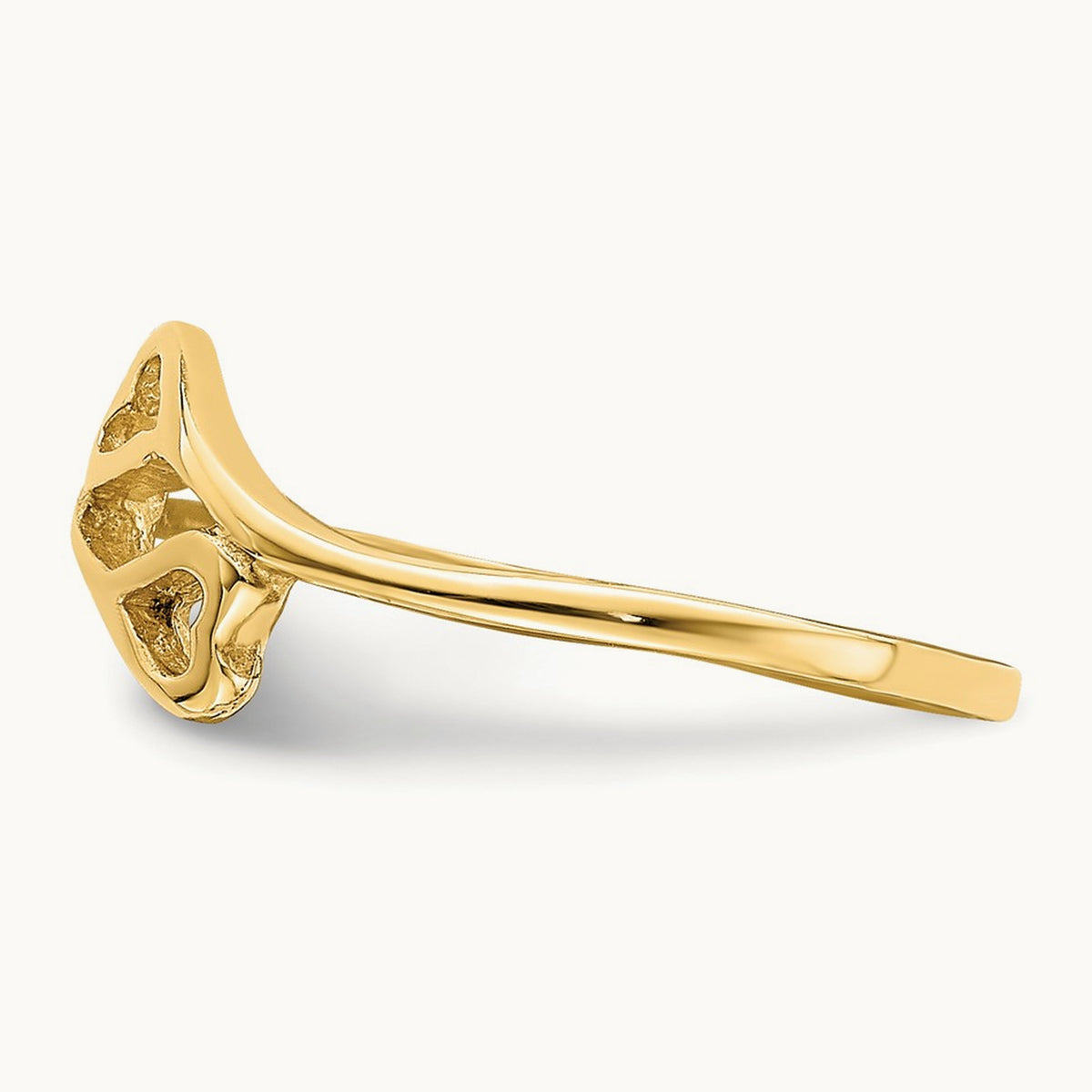 Double Heart Baby Ring, 14K