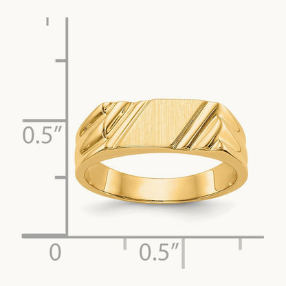12.0 x Open Back Signet Ring, 6.0mm, 14K