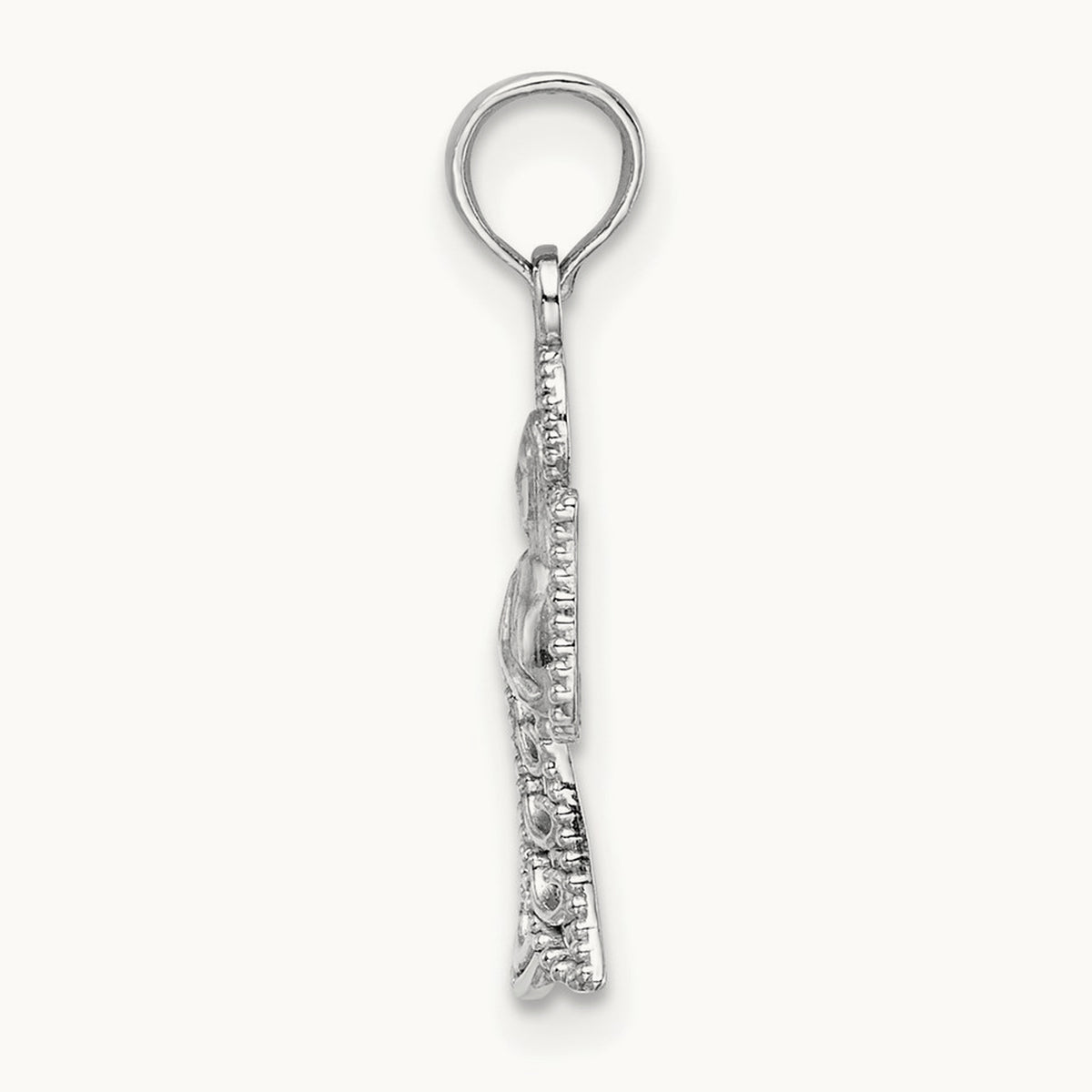 Angel Pendant, 22mm in 14K White Gold