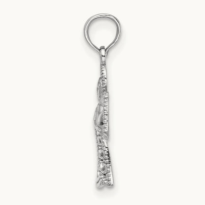 Angel Pendant, 22mm in 14K White Gold