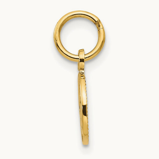 Small Polished Angel Charm — 14K Yellow Gold
