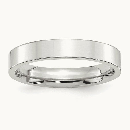 Flat Wedding Band — 4mm