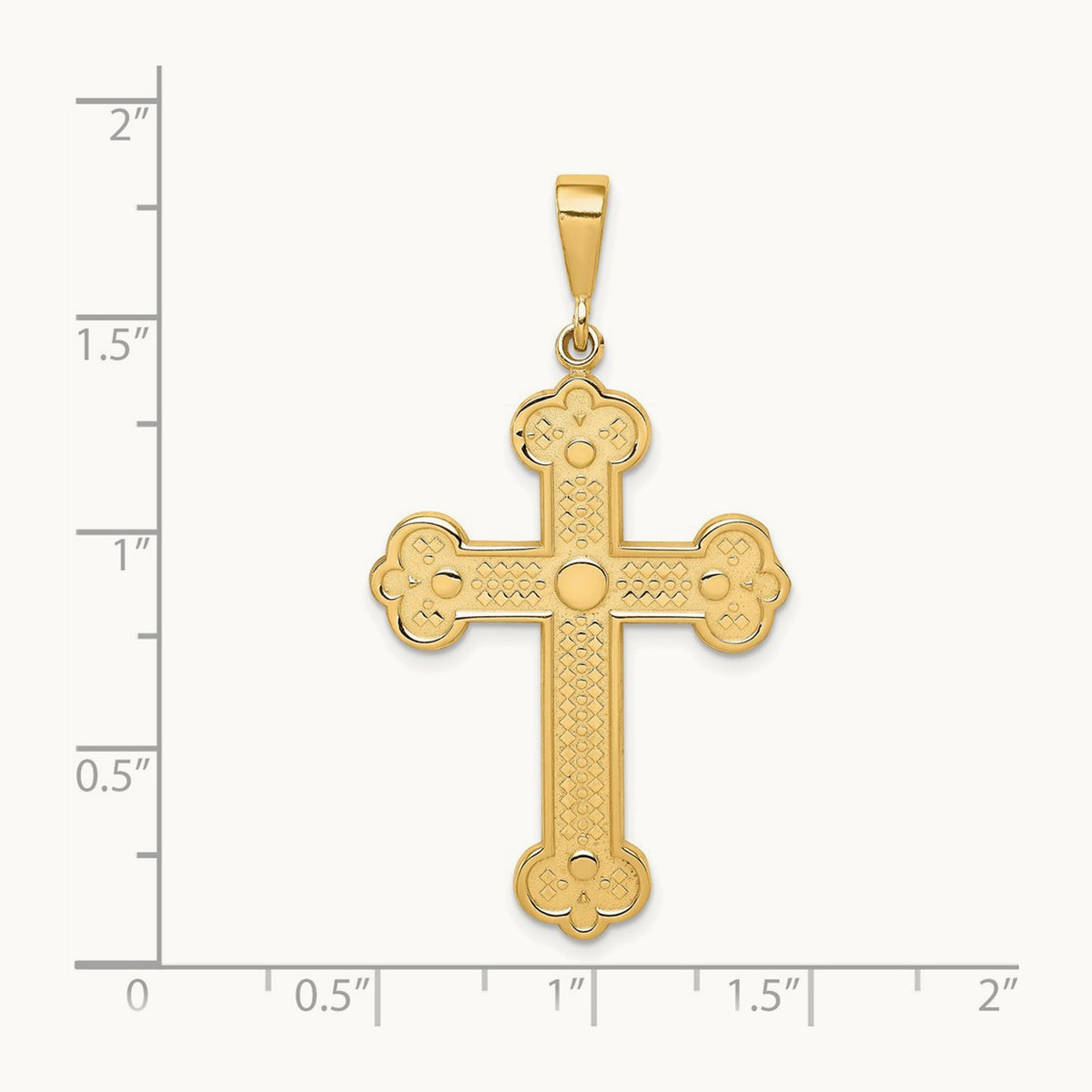 Budded Cross Pendant, 14K
