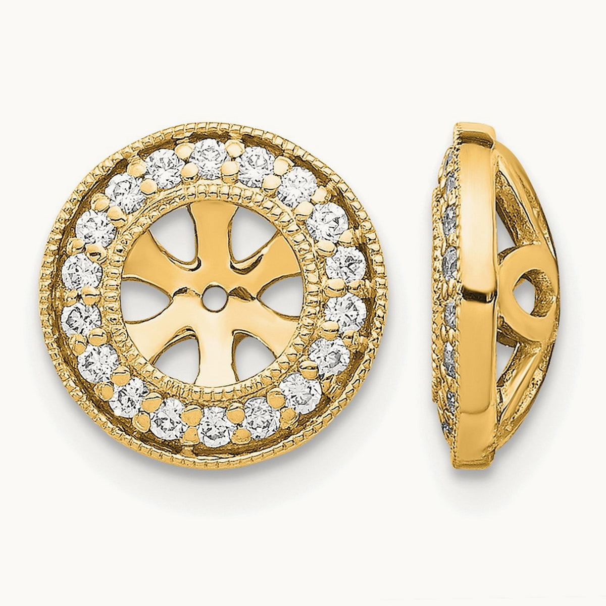 Diamond Earring Jackets — 14K Yellow Gold