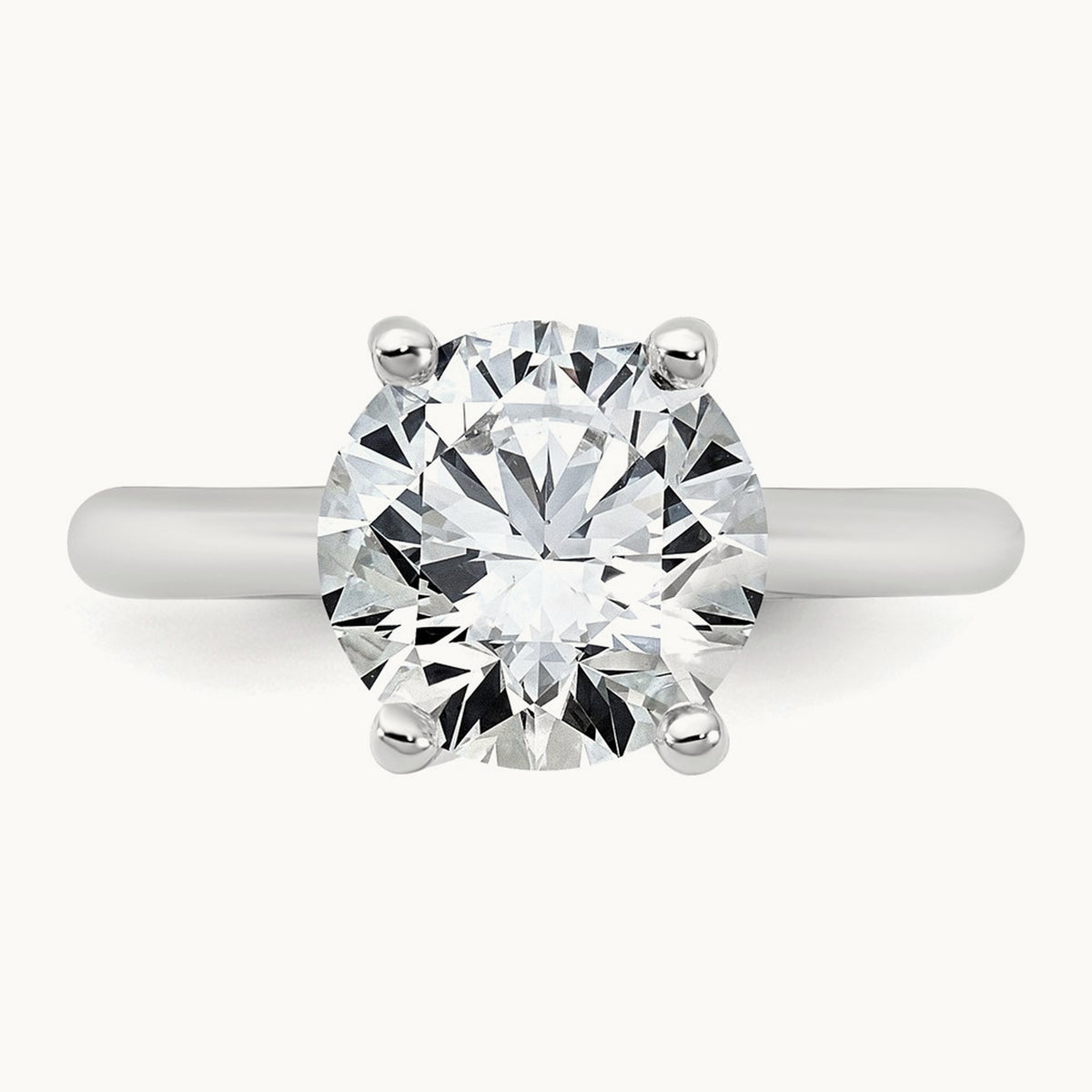 Round 8X Ring, 3.00 ct tw Lab-Grown Diamond — 14K White Gold
