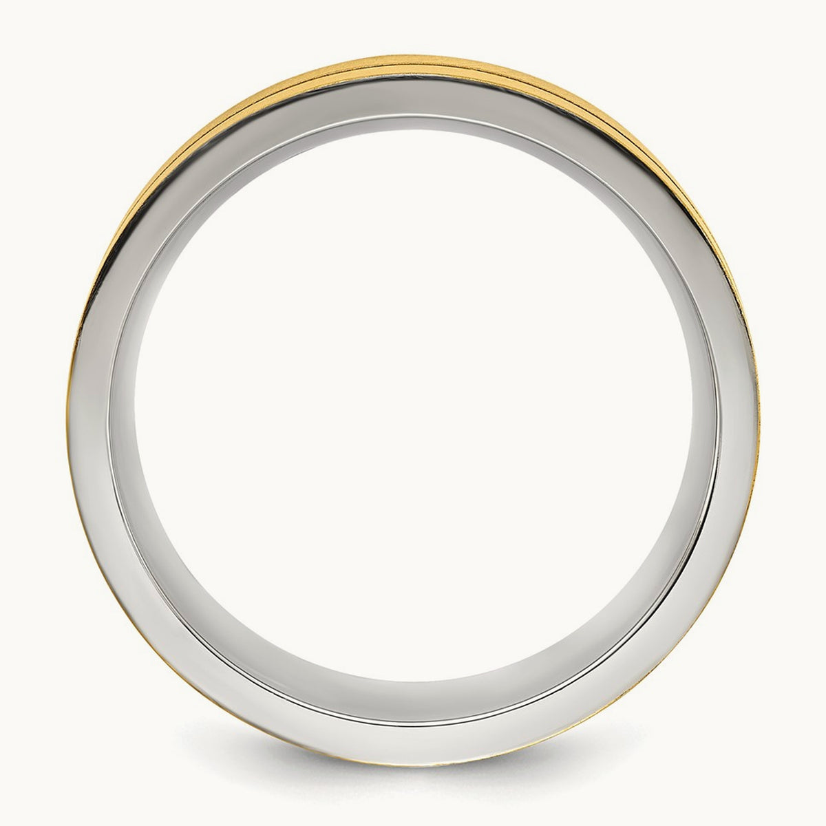 Brushed and Polished Yellow IP-plated Grooved Band — photo set